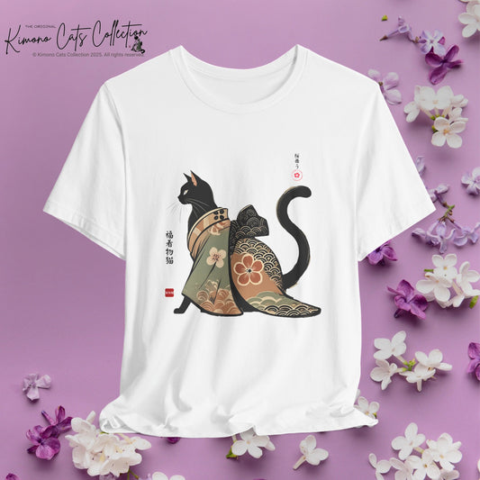 Unisex Tee Lucky Kimono Cat T-Shirt