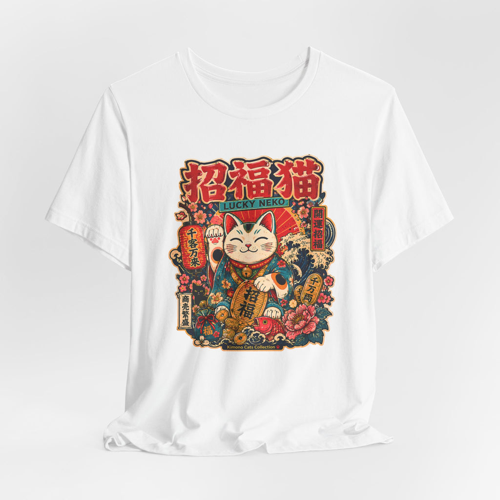 Lucky Maneki Neko T-Shirt — Vintage Japanese Cat Graphic Tee