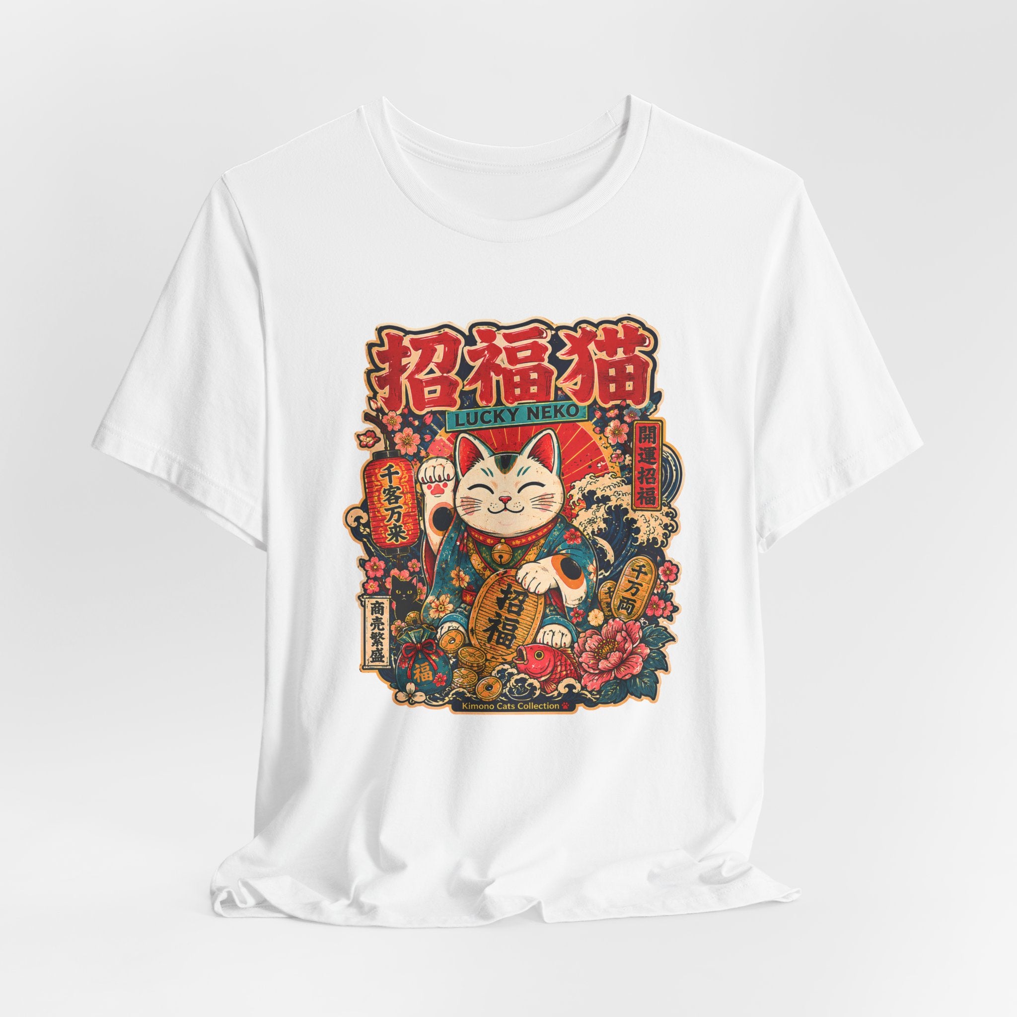 Lucky Maneki Neko T-Shirt — Vintage Japanese Cat Graphic Tee