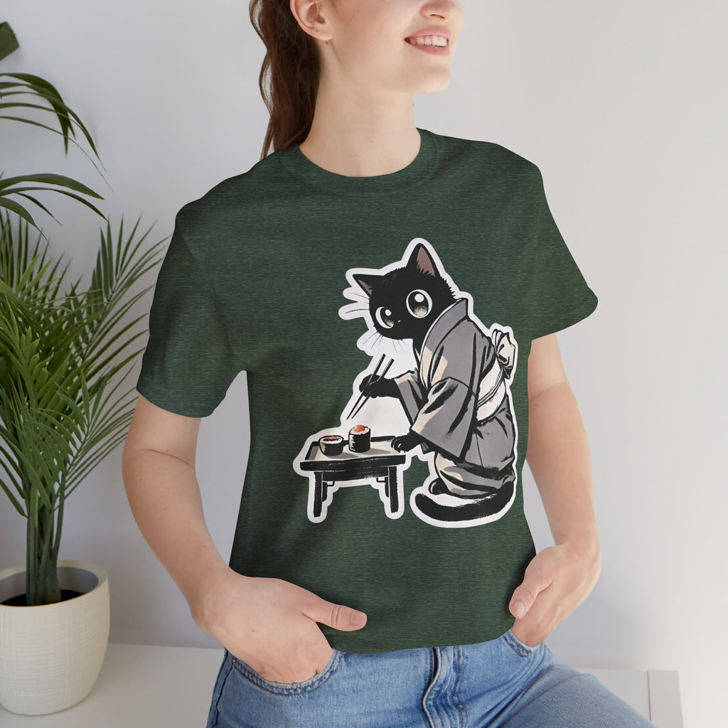Sushi Cat T-Shirt | Adorable Japanese Cat in Kimono Design - Kimono Cats Collection
