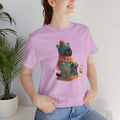 Cozy Black Cat Reader Tee - Unisex