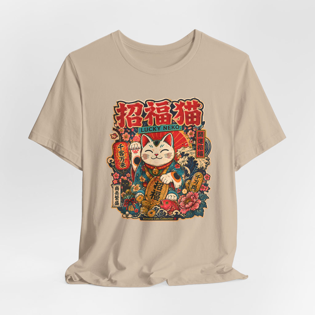 Lucky Maneki Neko T-Shirt — Vintage Japanese Cat Graphic Tee