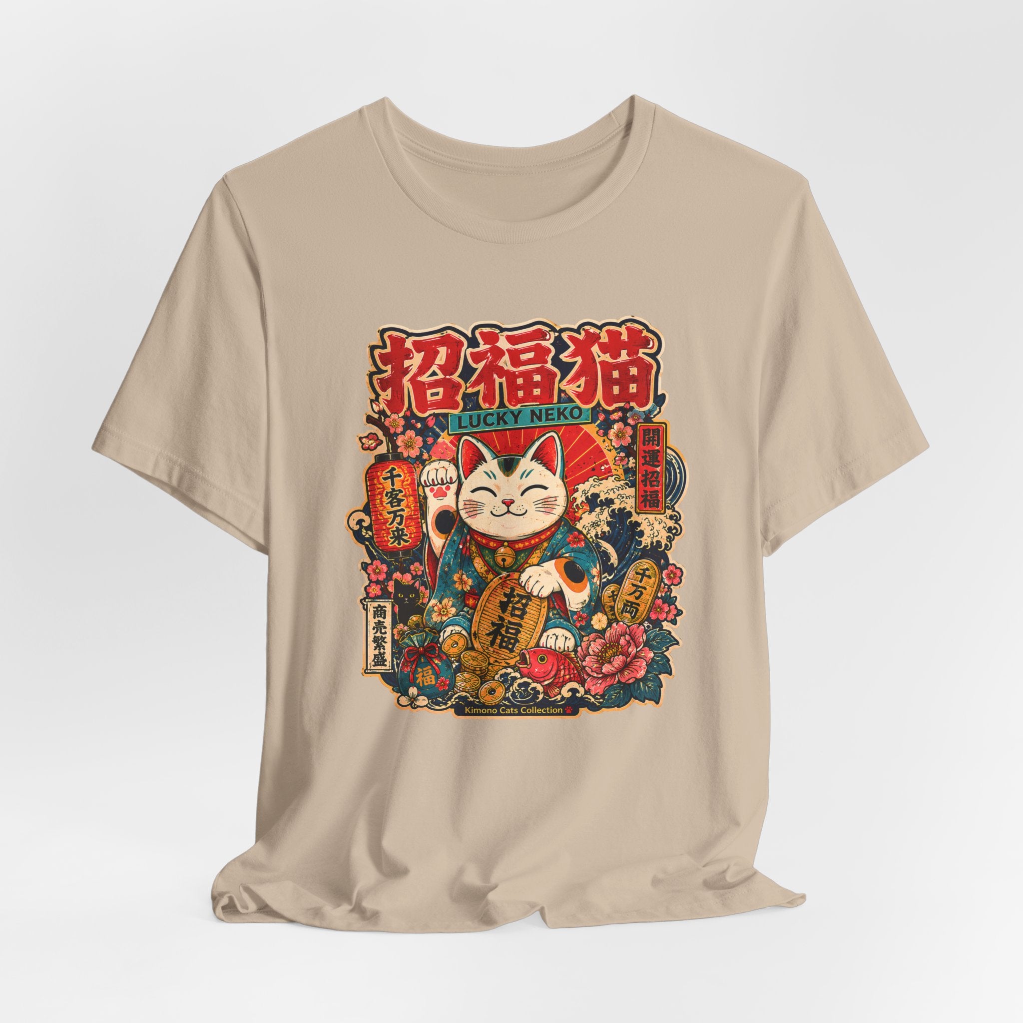 Lucky Maneki Neko T-Shirt — Vintage Japanese Cat Graphic Tee