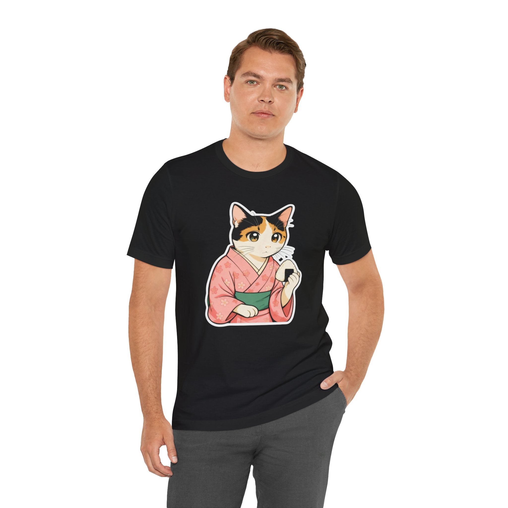 Onigiri Kimono Cat Shirt - Cute Japanese Comfort Food Tee