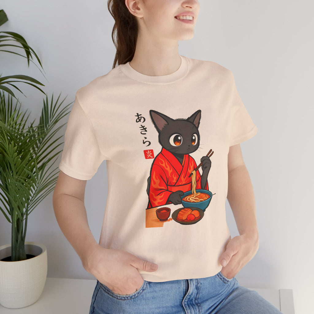 Spicy Ramen Black Cat Shirt - Japanese Noodle Cat Tee