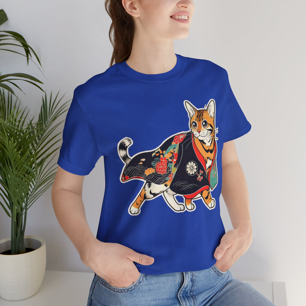 Japanese Neko Cat Shirt Calm Gift Tee, Kimono Neko Bengal