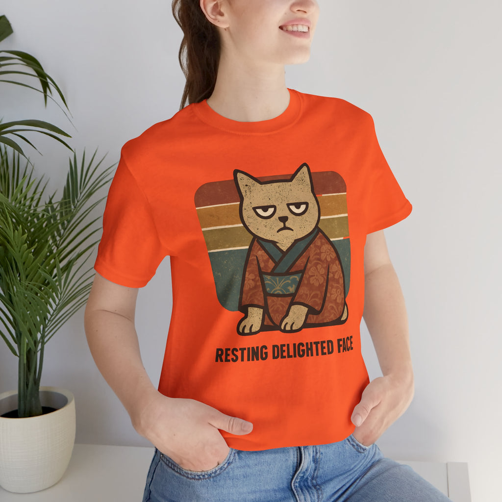 Resting Delighted Face - Grumpy Kimono Cat Vintage T-Shirt