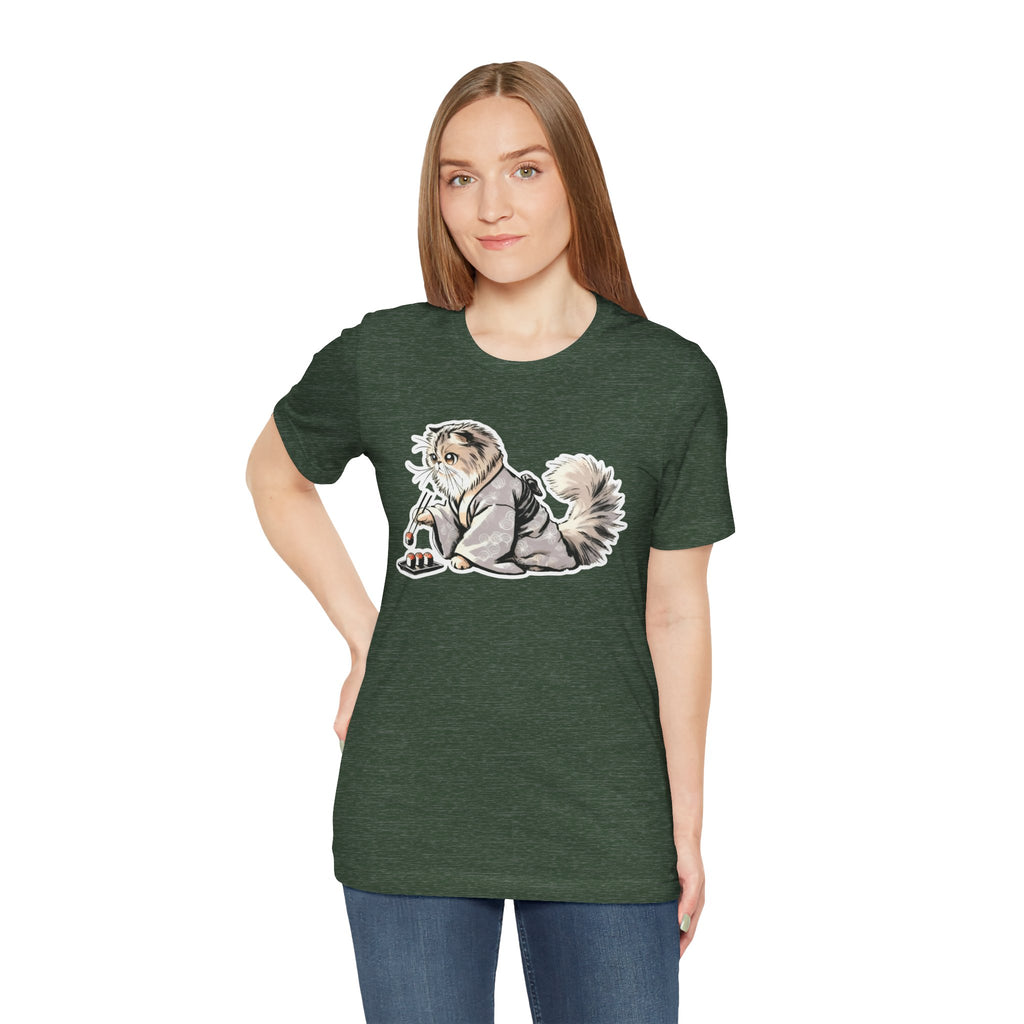Sushi Cat Chopsticks Shirt - Cute Japanese Tee
