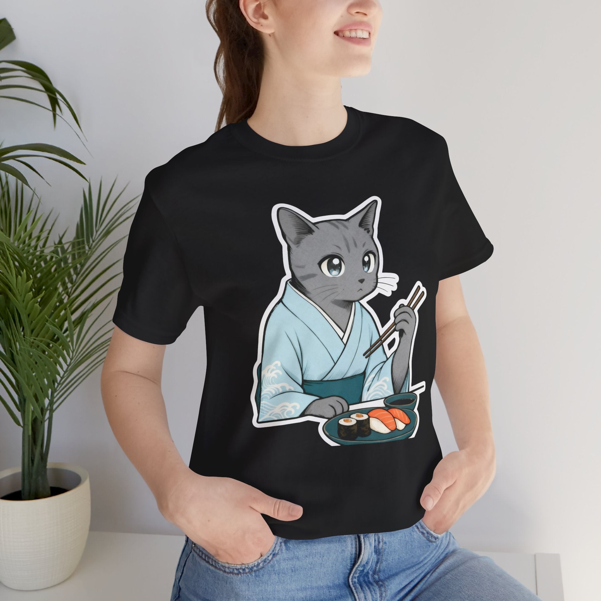Sushi Kimono Cat Shirt - Japanese Dinner Date Cat Tee