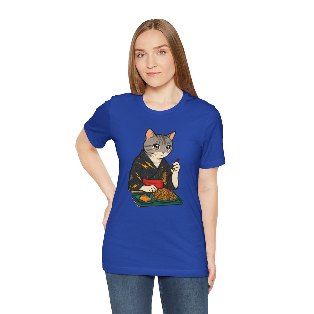 Yakisoba Noodle Cat Shirt - Japanese Street Food Kimono Cat Tee - Kimono Cats Collection