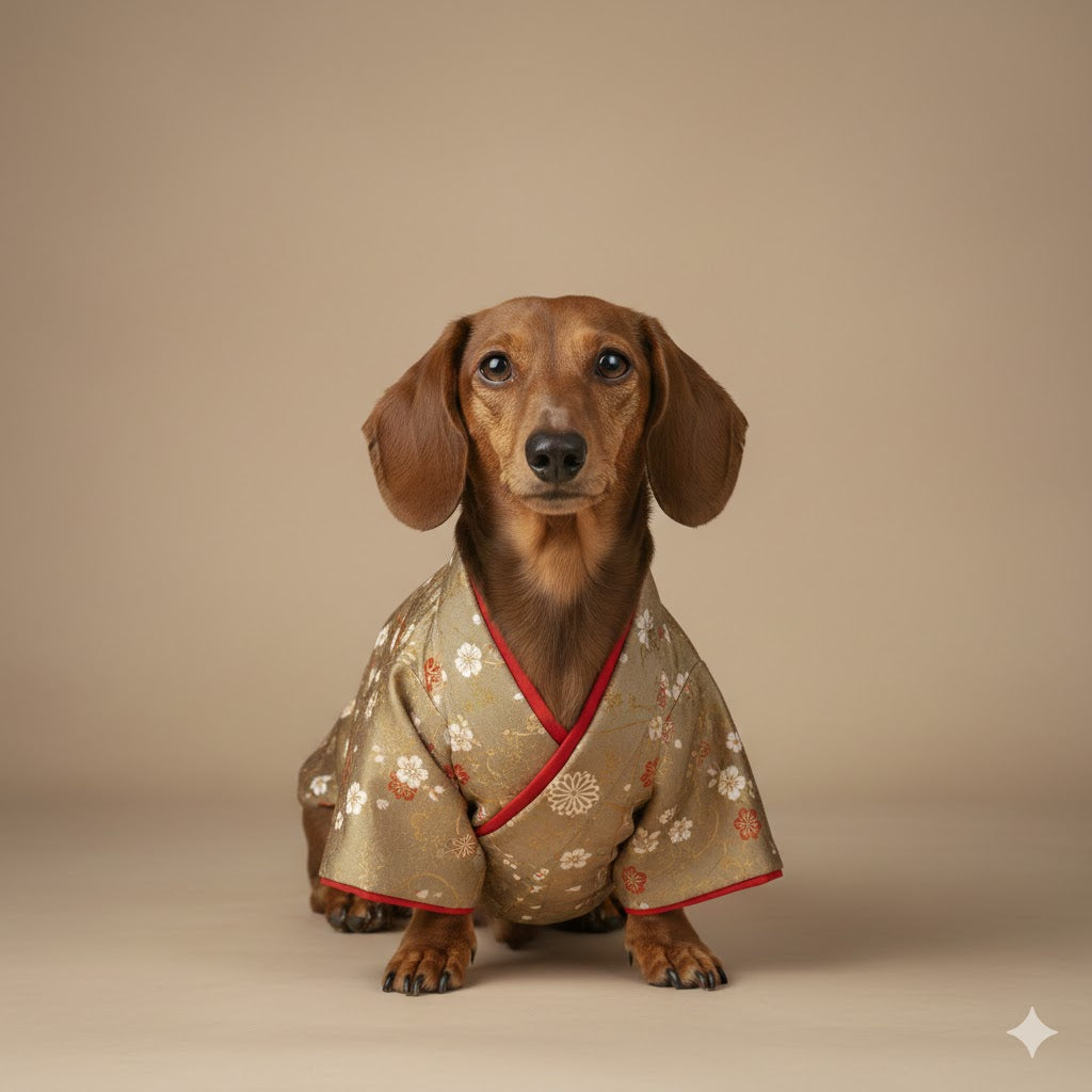 Individuelles Kimono-Haustierportrait – Personalisiertes Haustierkunstwerk im japanischen Stil