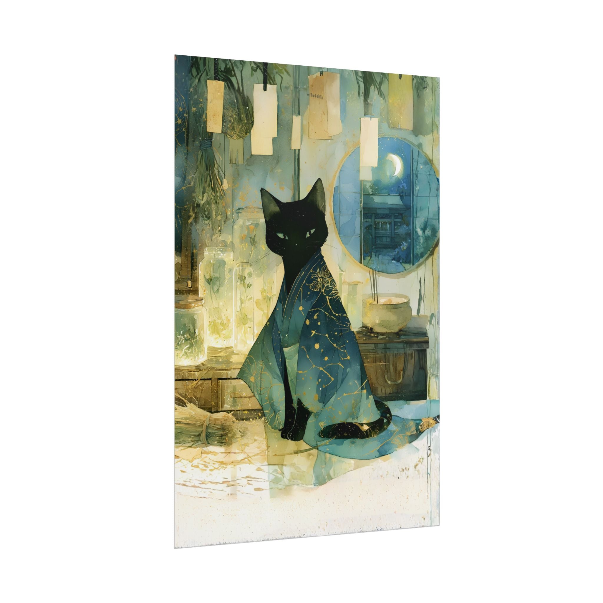 Mystic Night Cat Poster