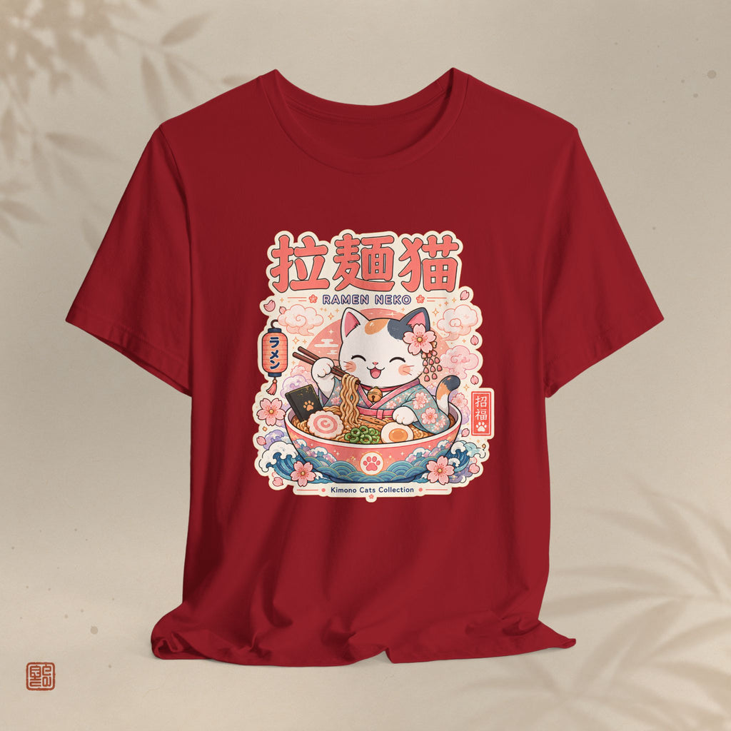 Ramen Maneki Neko T-Shirt — Lucky Cat Ramen Bowl Cute Anime Tee