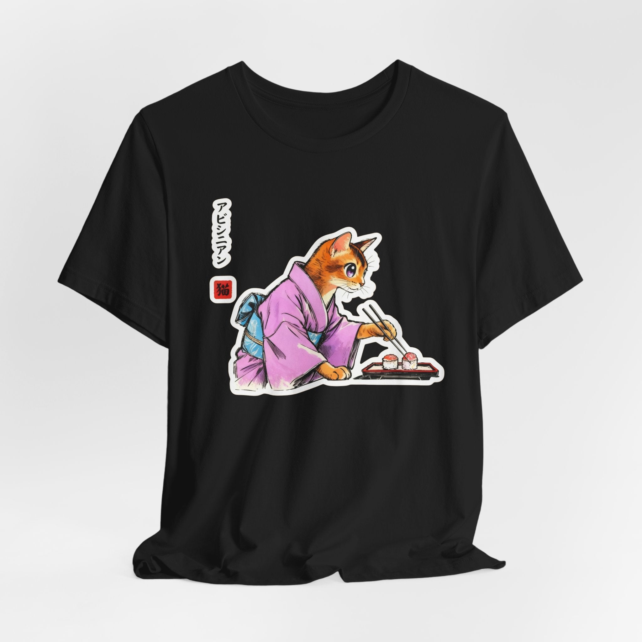 Sushi Cat Tee - Cute Japanese Aesthetic Shirt, Abyssinian