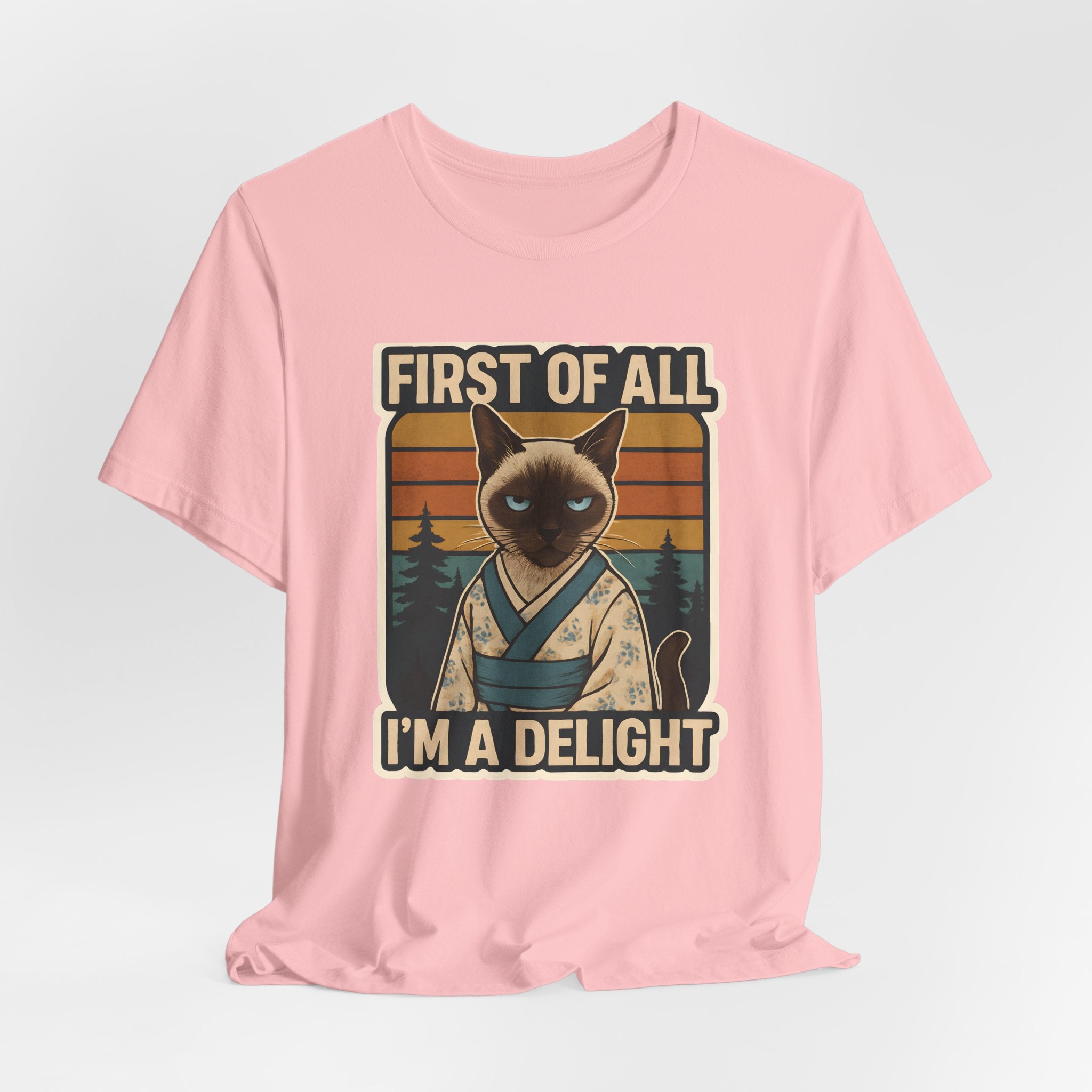 Siamese Cat Samurai "First of All I'm a Delight" T-Shirt