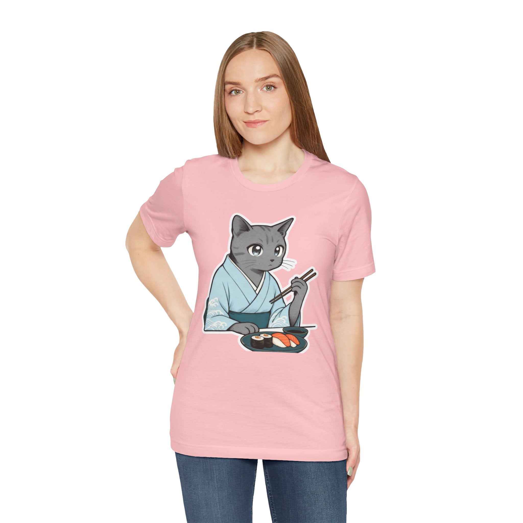 Sushi Kimono Cat Shirt - Japanese Dinner Date Cat Tee