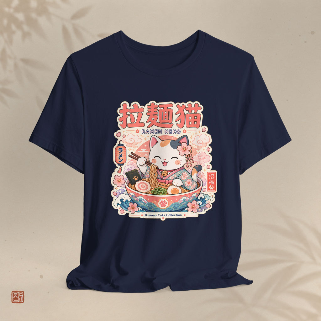 Ramen Maneki Neko T-Shirt — Lucky Cat Ramen Bowl Cute Anime Tee