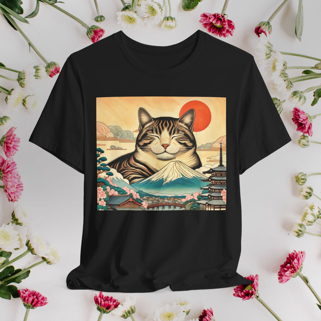Sakura Mt. Fuji Cat T-Shirt
