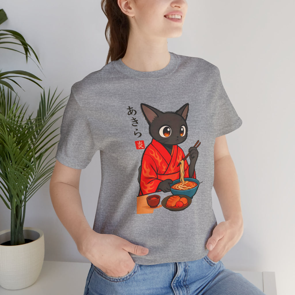 Spicy Ramen Black Cat Shirt - Japanese Noodle Cat Tee