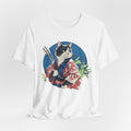 Cat Warrior Anime T-Shirt - Kyudo Graphic Tee for Anime Fans - Kimono Cats Collection Kimono Cats