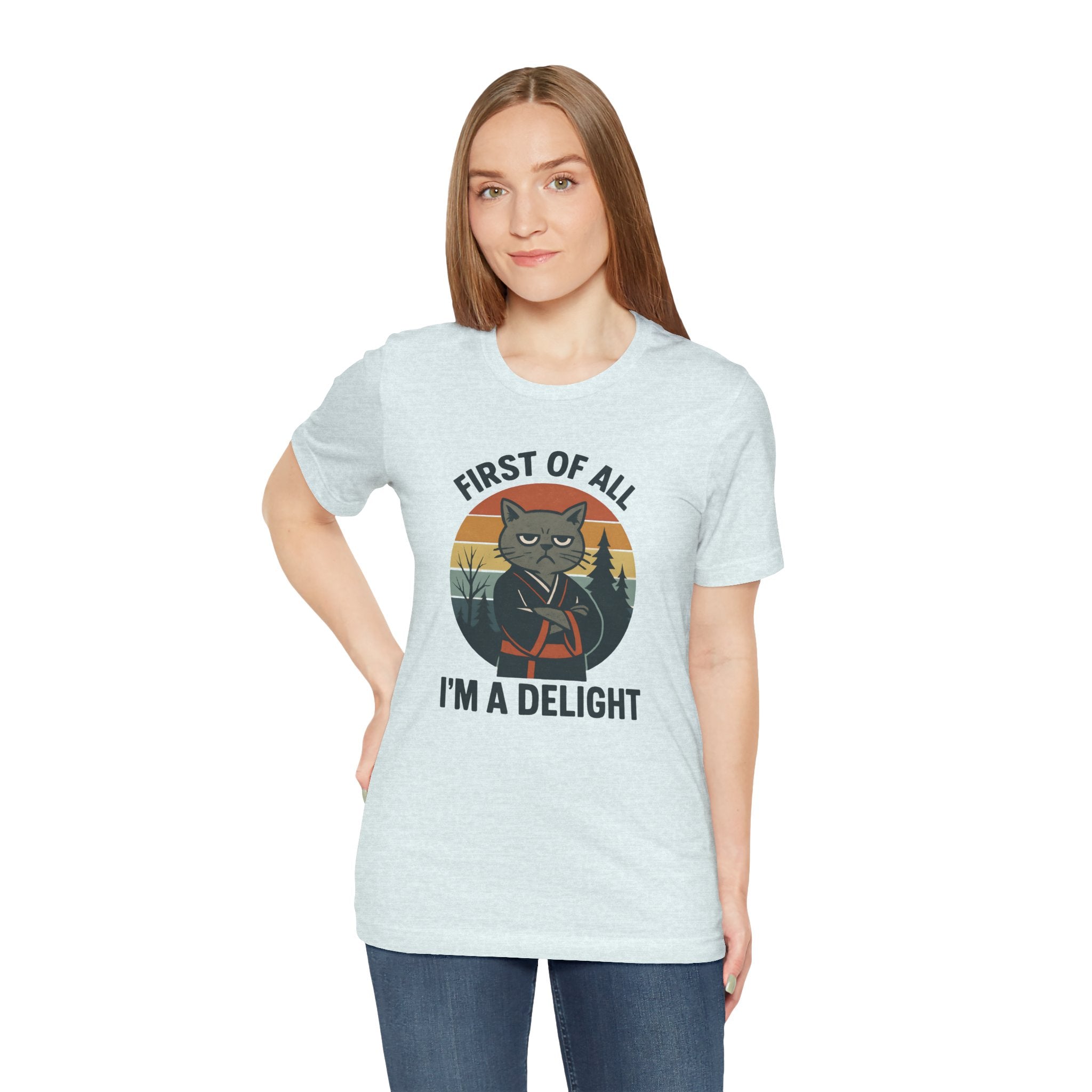 First of All I'm a Delight Cat Shirt, T-Shirt | Funny Neko Kimono Graphic