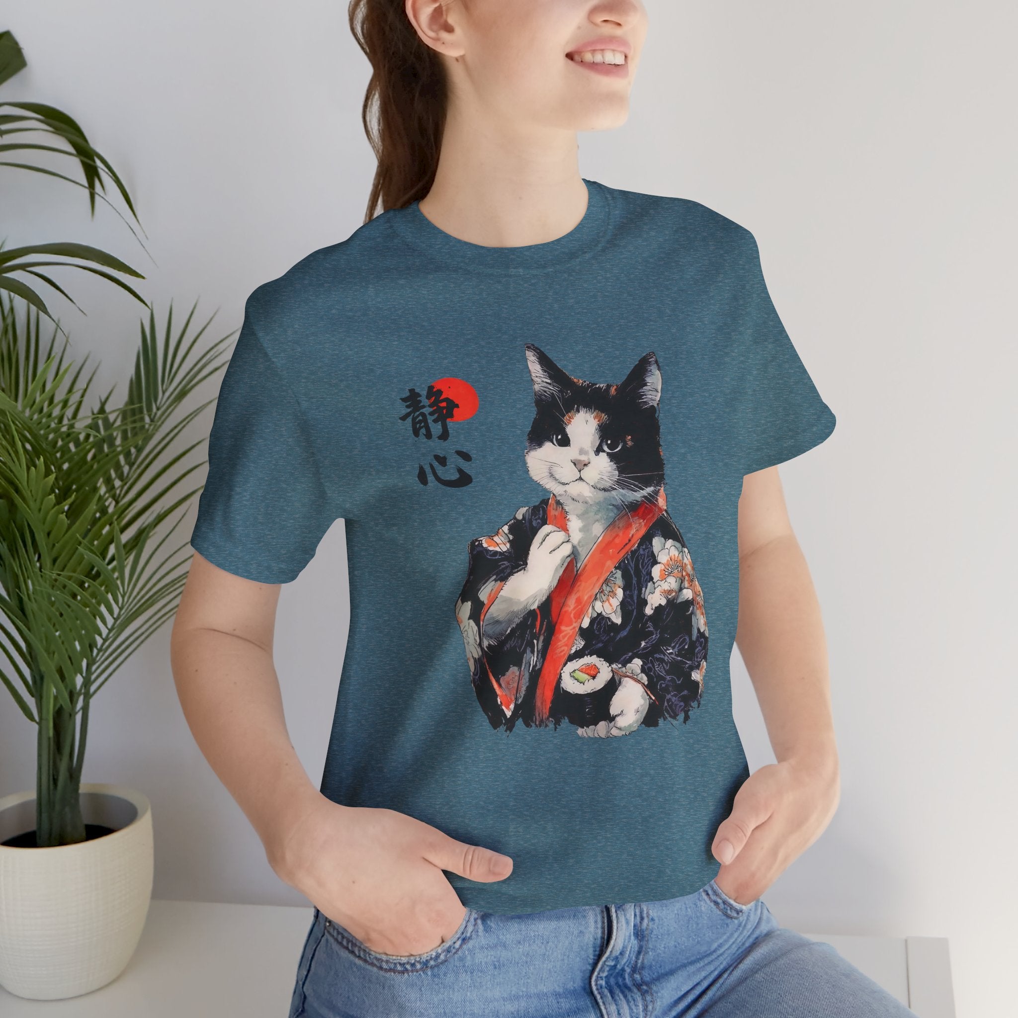 Sushi Cat T-Shirt | Japanese Kimono Neko
