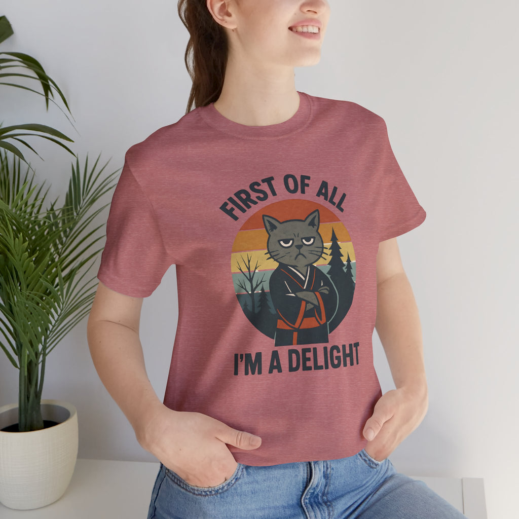 First of All I'm a Delight Cat Shirt, T-Shirt | Funny Neko Kimono Graphic