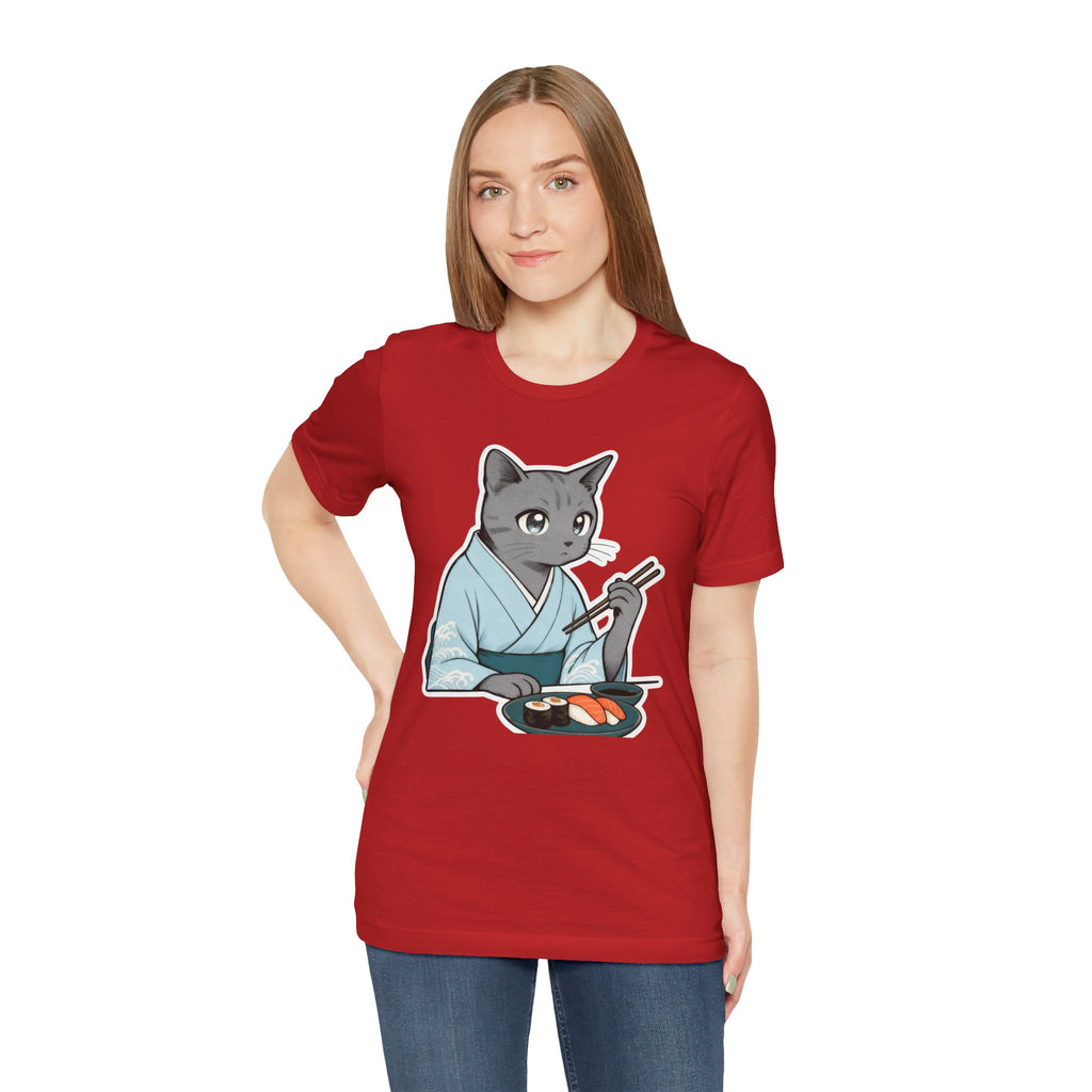 Sushi Kimono Cat Shirt - Japanese Dinner Date Cat Tee