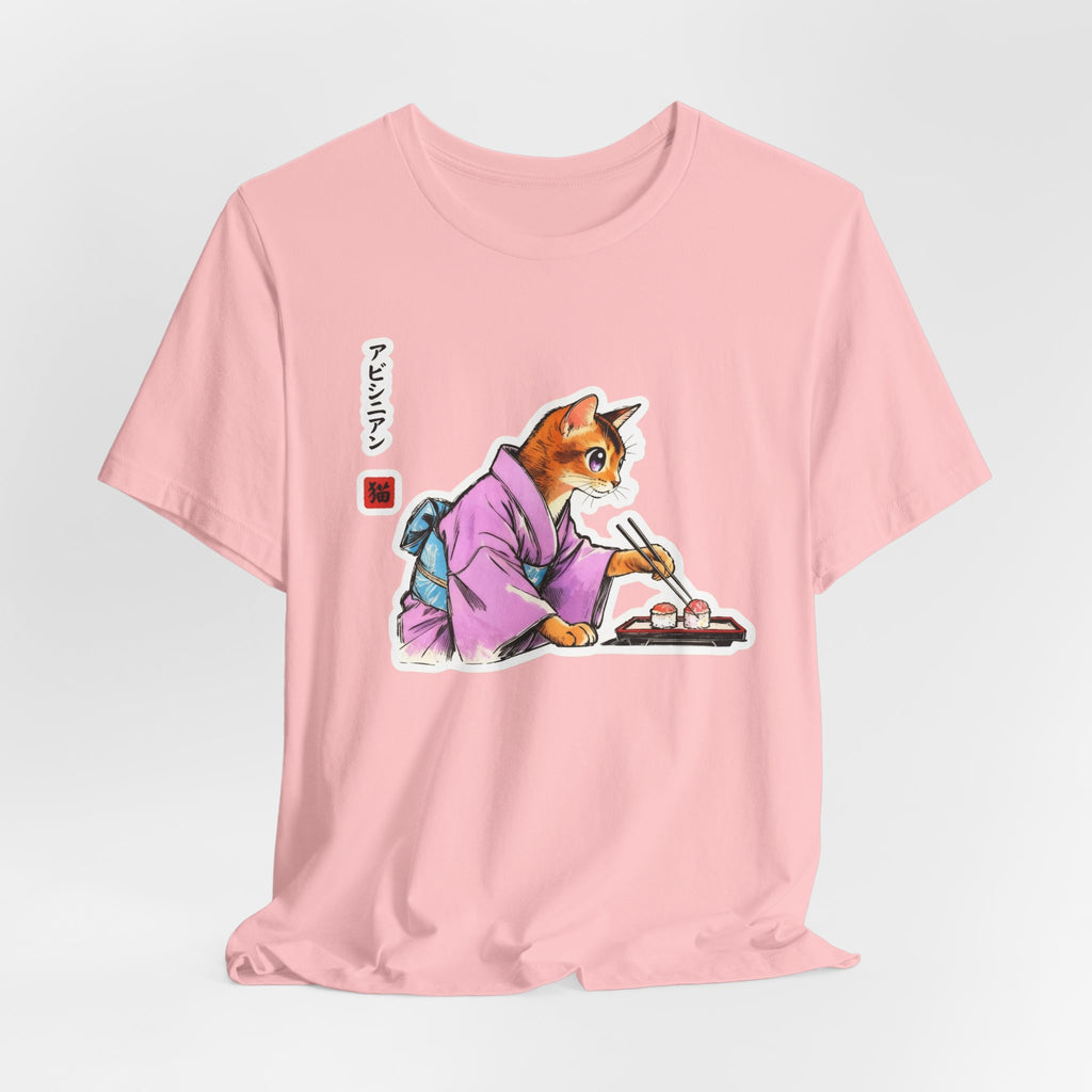 Sushi Cat Tee - Cute Japanese Aesthetic Shirt, Abyssinian