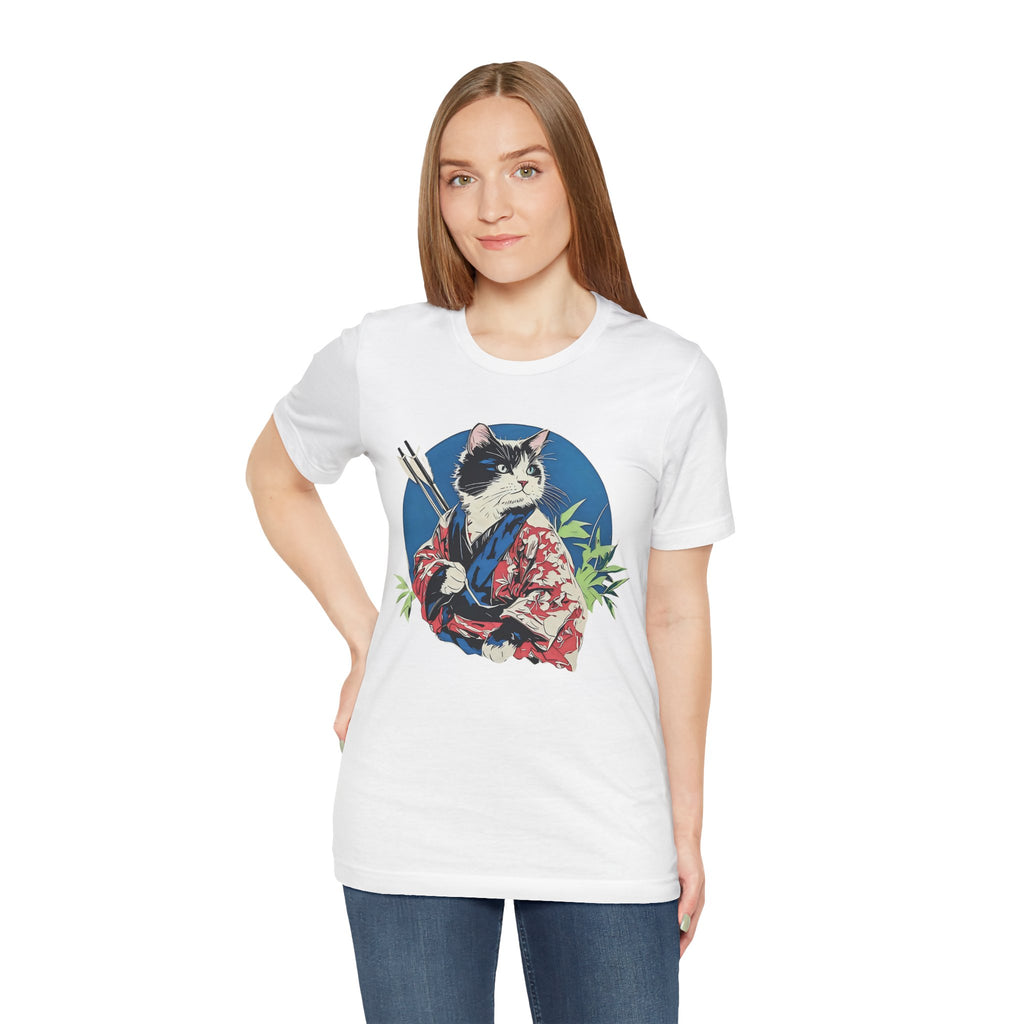 Cat Warrior T-Shirt: Kyudo Anime Graphic Tee