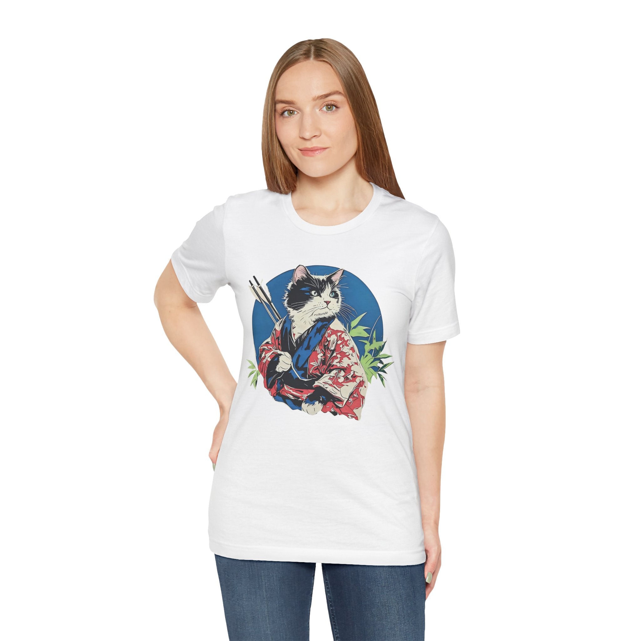 Cat Warrior T-Shirt: Kyudo Anime Graphic Tee