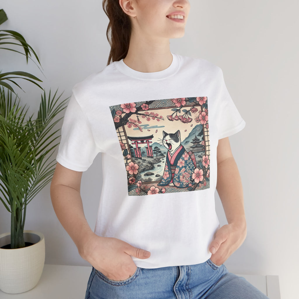 Kimono-Katze T-Shirt: Faule japanische Zen-Katze