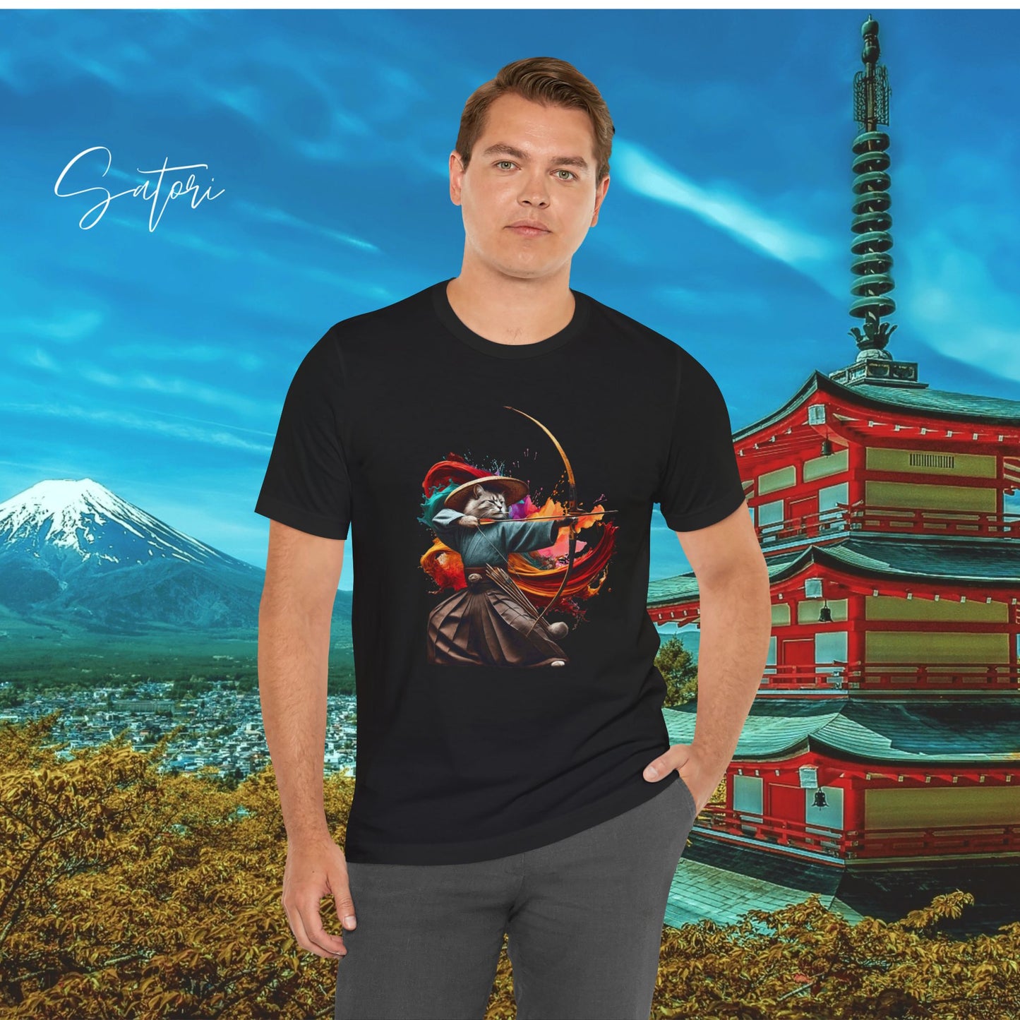 Kyudo Archer Cat Tee – Unisex