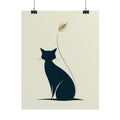Minimalist Cat Silhouette Poster - Modern Rolled Wall Art