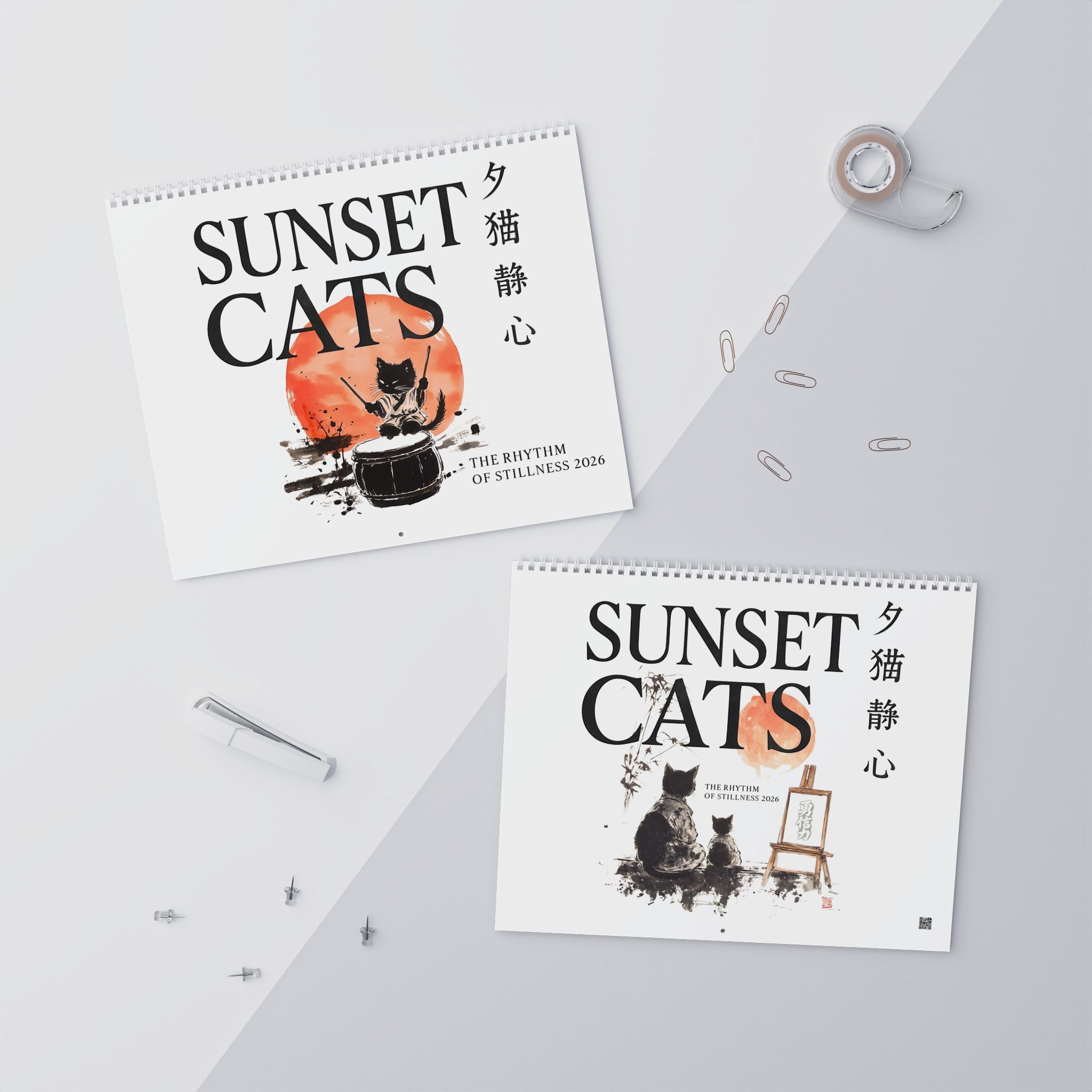 Sunset Cats Wall Calendar - The Rhythm of Stillness 2026