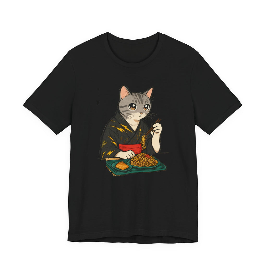 Yakisoba Noodle Cat Shirt - Japanese Street Food Kimono Cat Tee