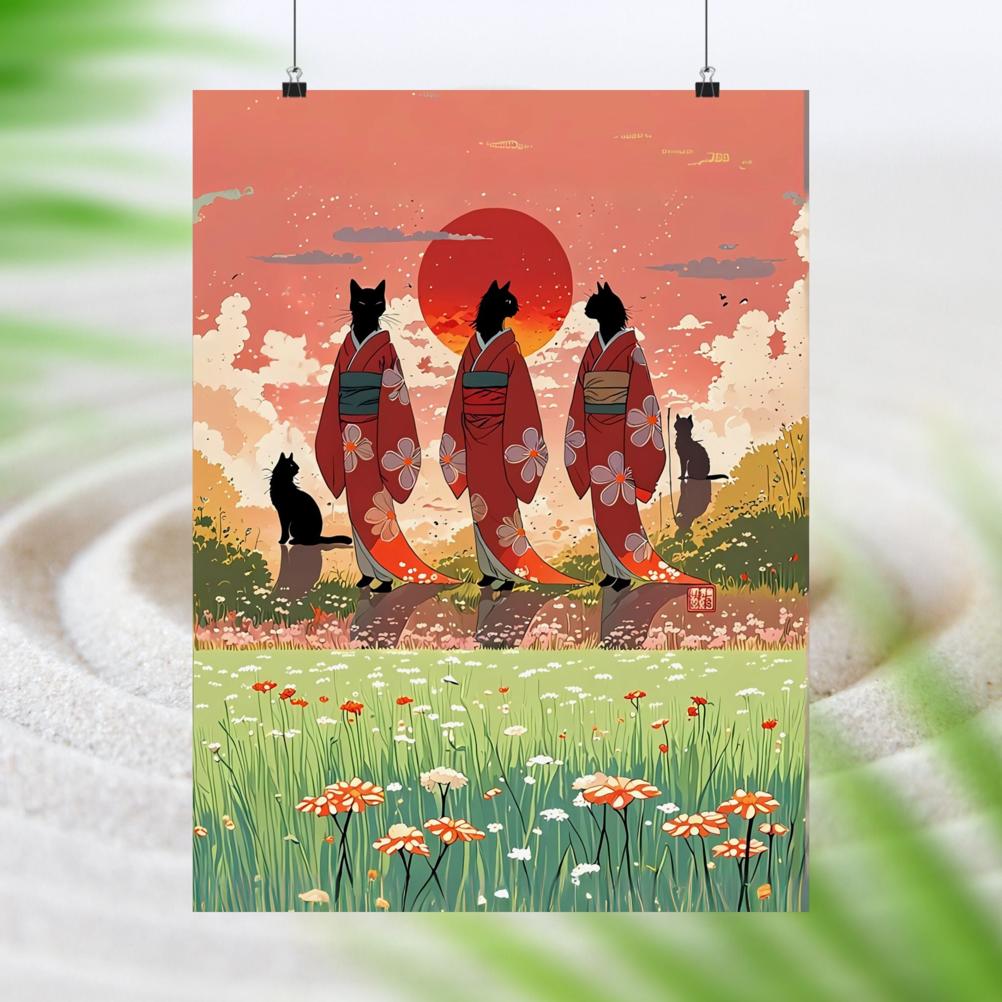 Black Cats Studio Ghibli-Inspired Print