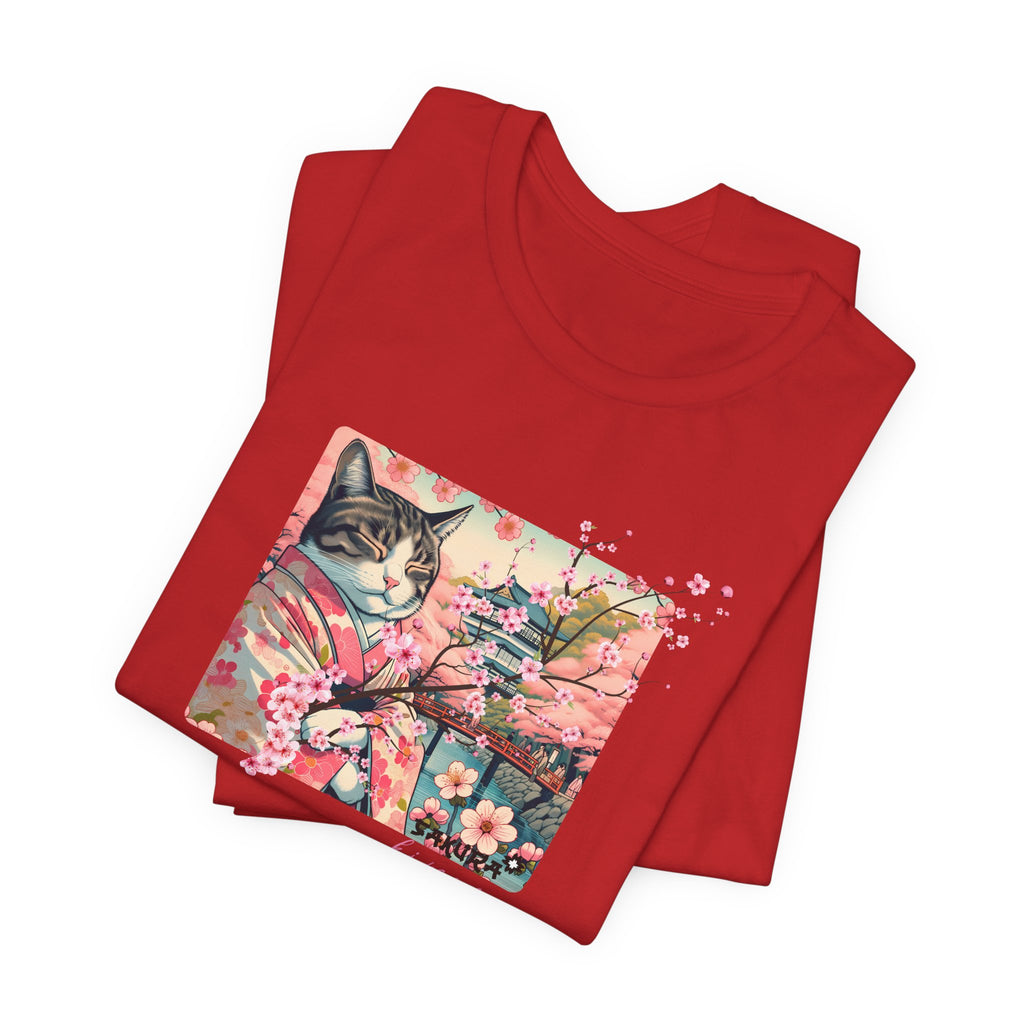 Sakura Kimono Cat Tee - Unisex Stylish T-Shirt for Cat Lovers - Kimono Cats Collection