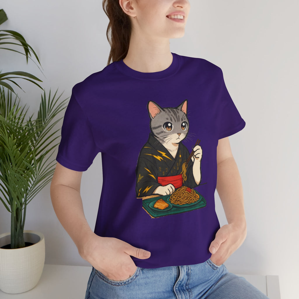Yakisoba Noodle Cat Shirt - Japanese Street Food Kimono Cat Tee - Kimono Cats Collection