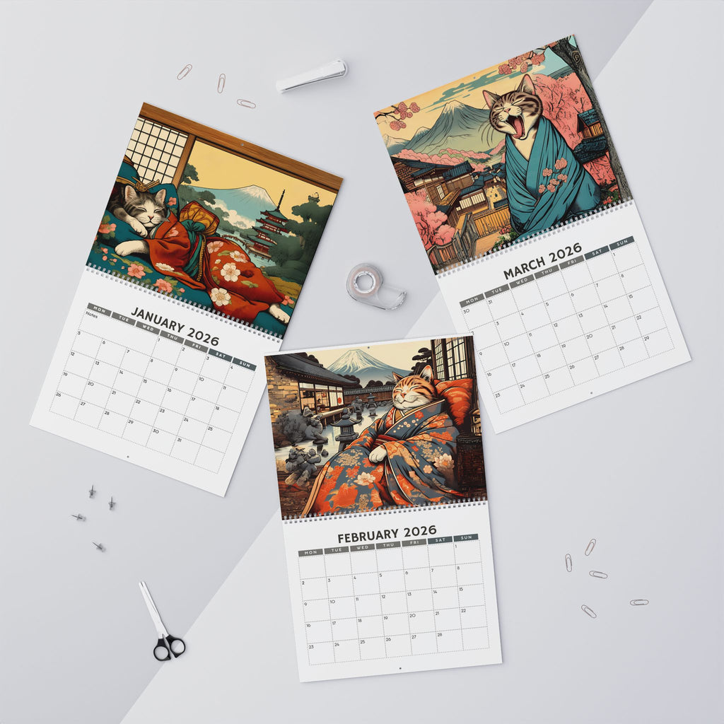Sleepy Cats of Edo Japan 2026 Wall Calendar
