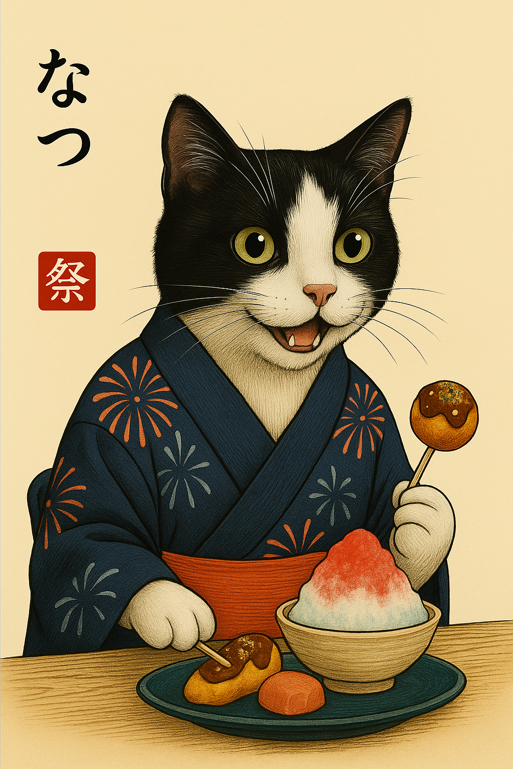 Custom Kimono Pet Portrait – Personalized Japanese-Style Pet Artwork
