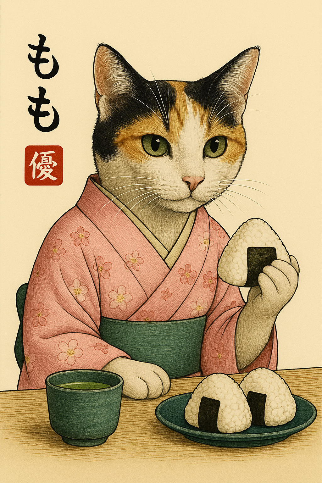 Custom Kimono Pet Portrait – Personalized Japanese-Style Pet Artwork