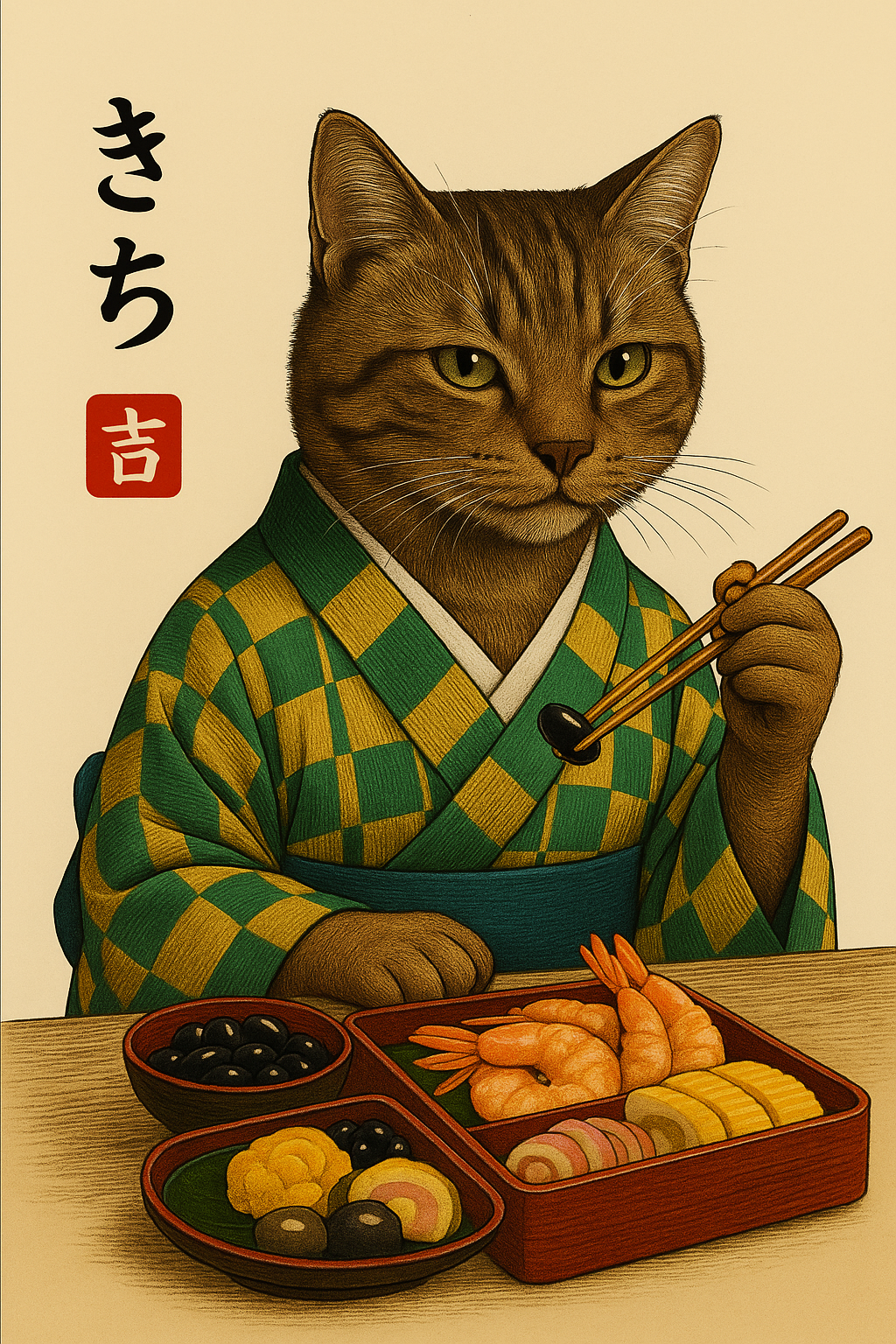 Custom Kimono Pet Portrait – Personalized Japanese-Style Pet Artwork