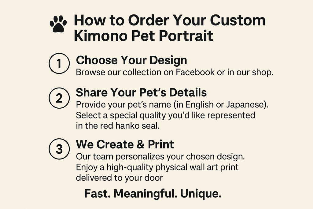 Custom Kimono Pet Portrait – Pre-Made!