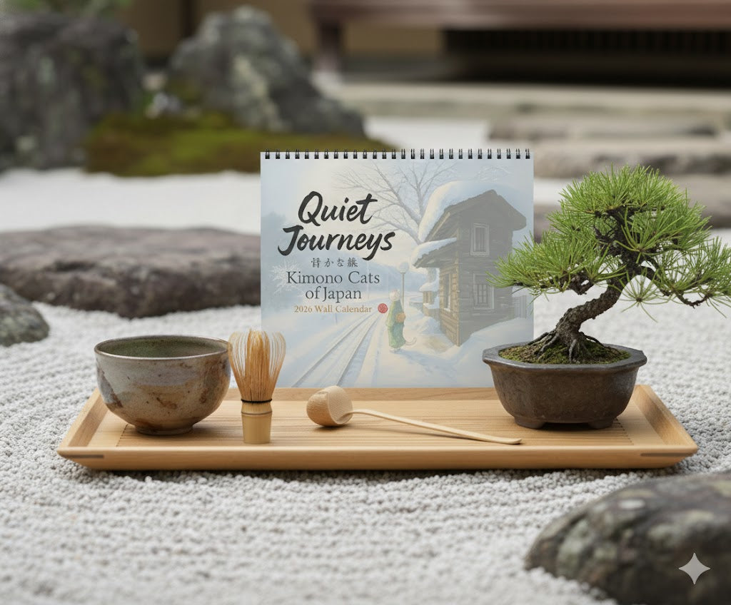 Quiet Journeys Kimono Cats Calendar 2026 - Celebrate Japanese Culture