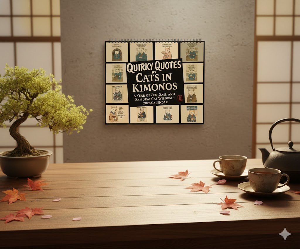 Quirky Quotes by Cats in Kimonos Wall Calendar 2026