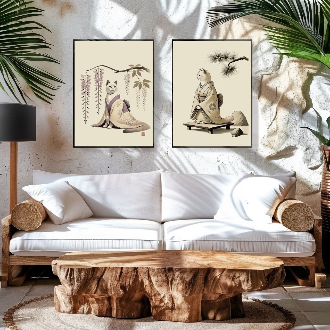 Kimono Cats DIGITAL Prints - PRINTABLE Wall Art Bundle of 12