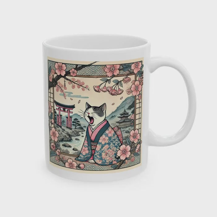 Cute Geisha Cat Mug