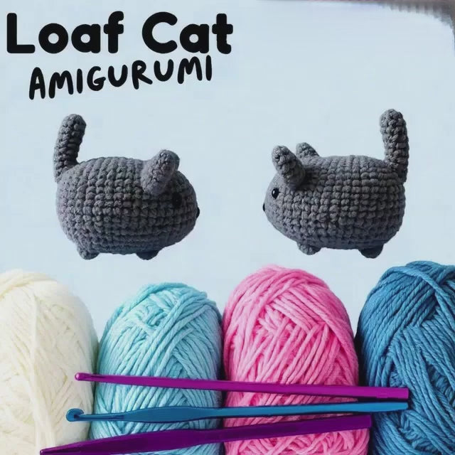 Loaf Cat Amigurumi Crochet Pattern - Easy No Sew