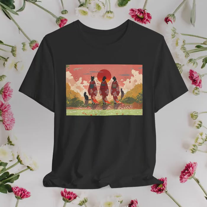 Kimono Black Kitty Cats Tee – Unisex
